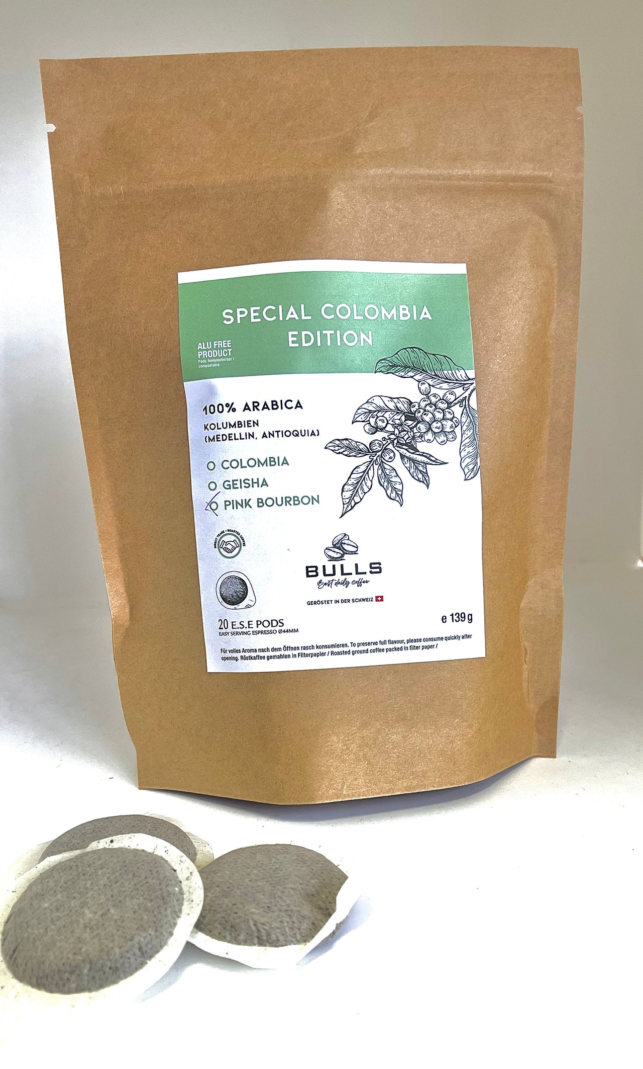 BULLS Pink Bourbon - Specialty Coffee - E.S.E. Kaffeepads