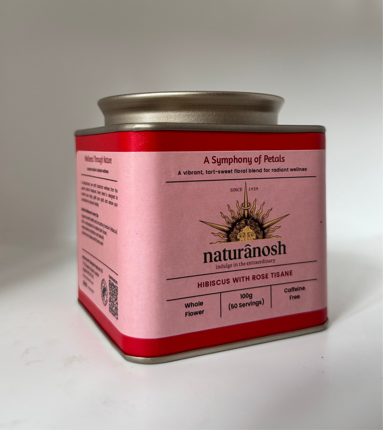 Naturânosh - Hibiscus und Rose Tisane - koffeinfreier Wellnesstee, lose