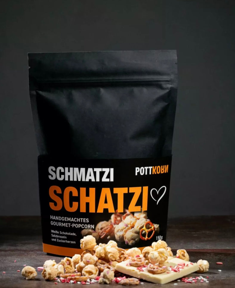 POTTKORN - Schmatzi Schatzi, Popcorn mit weisser Schoki und Salzbrezeln