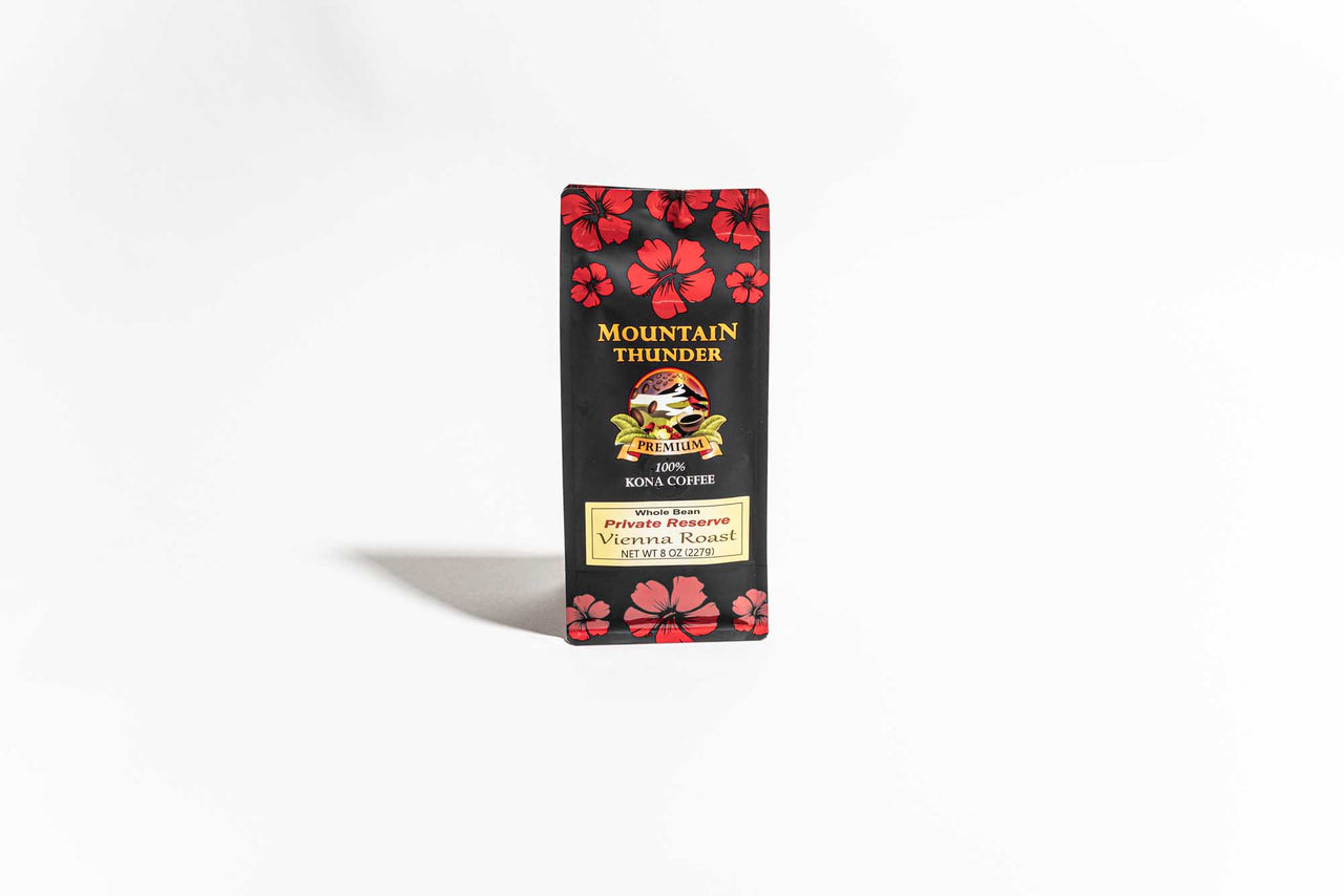 Kona Kaffee Mountain Thunder - 100% Private Reserve Kona Coffee Hawaii – Vienna Roast - Bohnen