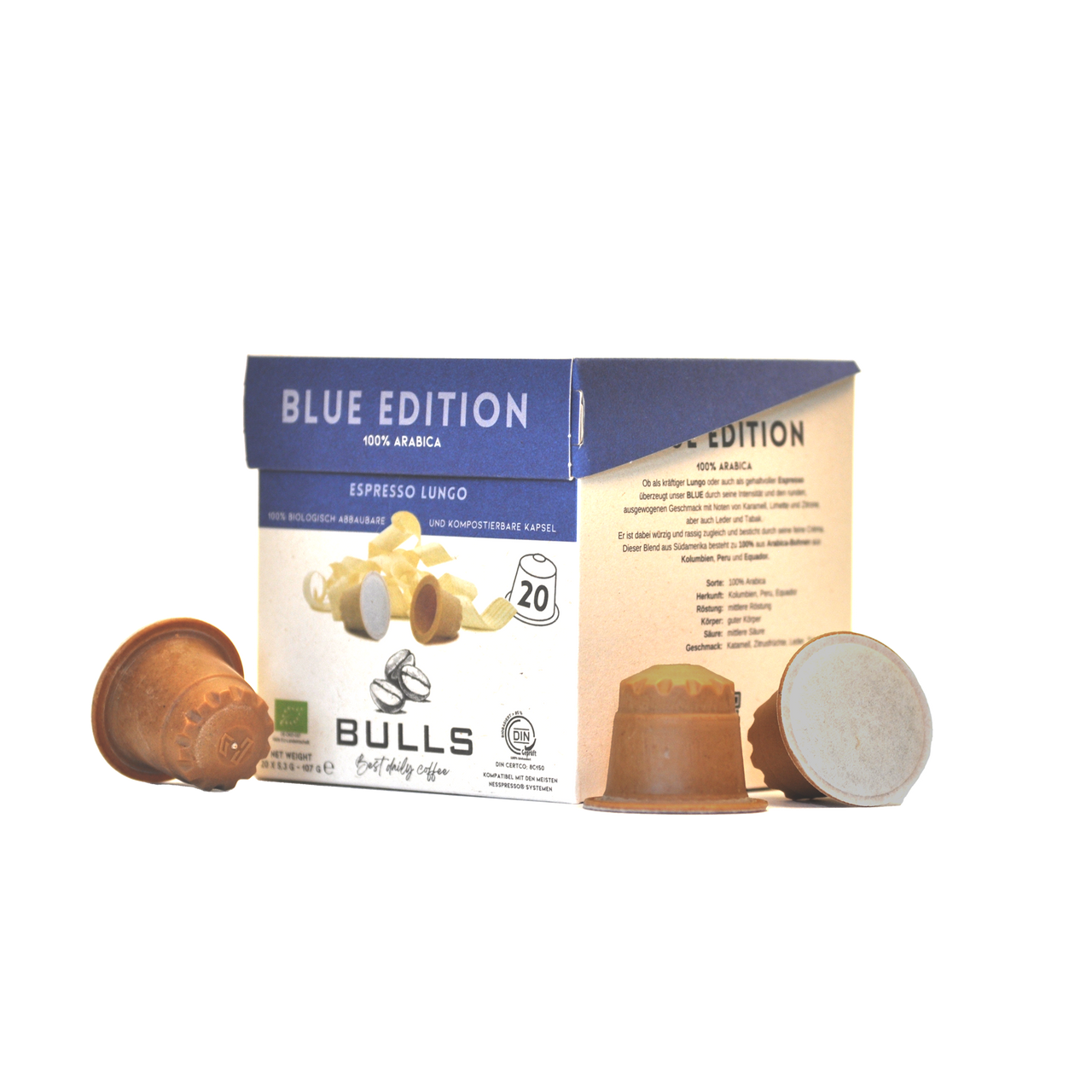 BULLS Blue Bio Edition - Espresso/Café Creme - Holzkapseln