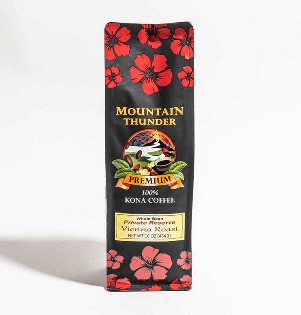 Kona Kaffee Mountain Thunder - 100% Private Reserve Kona Coffee Hawaii – Vienna Roast - Bohnen