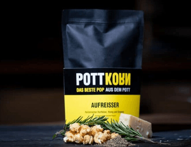 POTTKORN - Aufreisser, Popcorn mit Hartkäse, Honig und Oregano