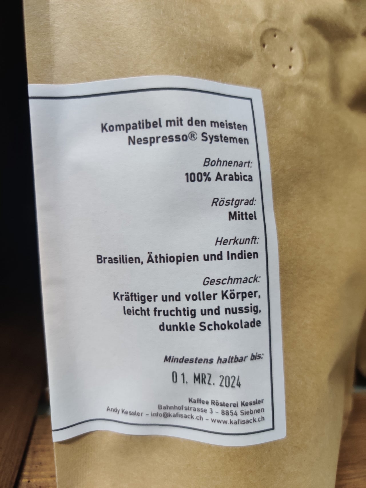 Kafisack - Kaffeerösterei Kessler - Guetä Morgä - Holzkapseln