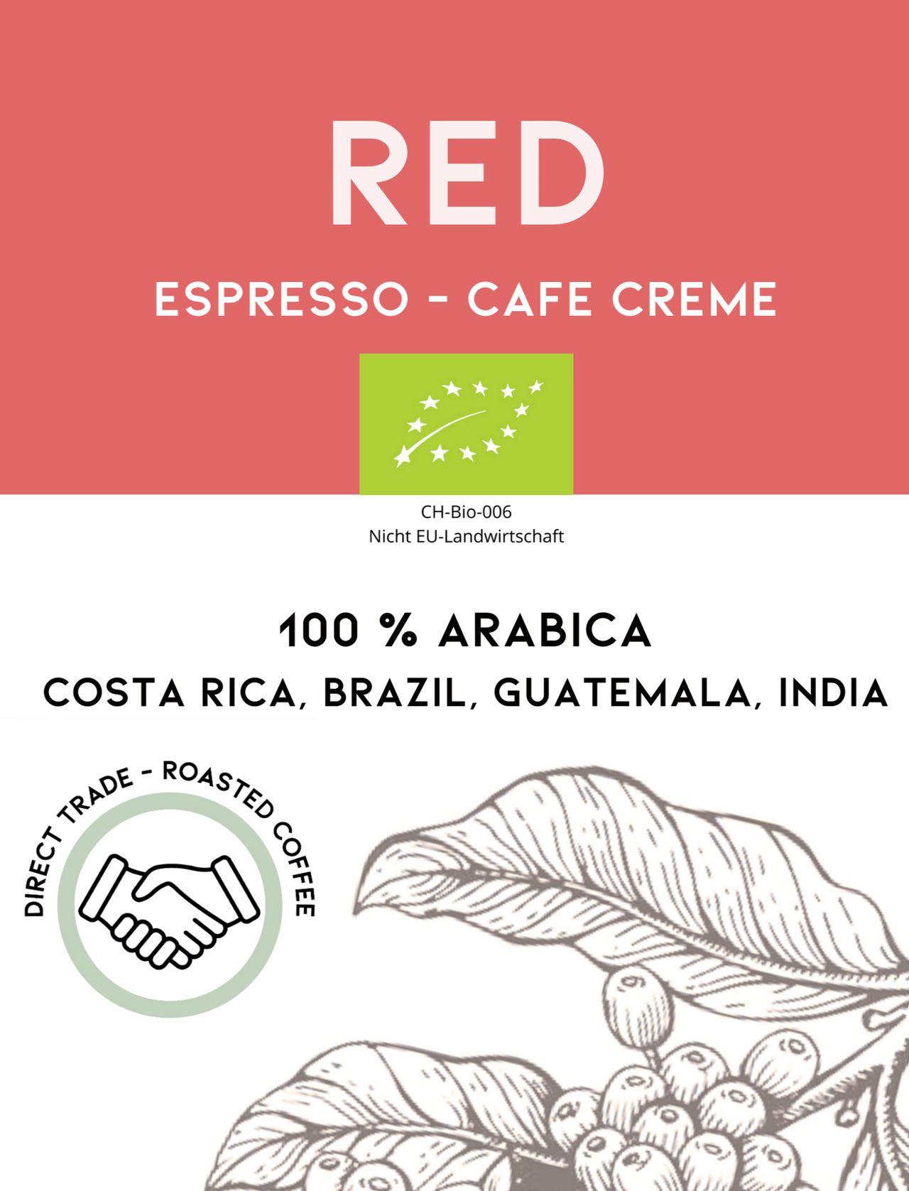 BULLS RED - Cafe Creme - Bohnen